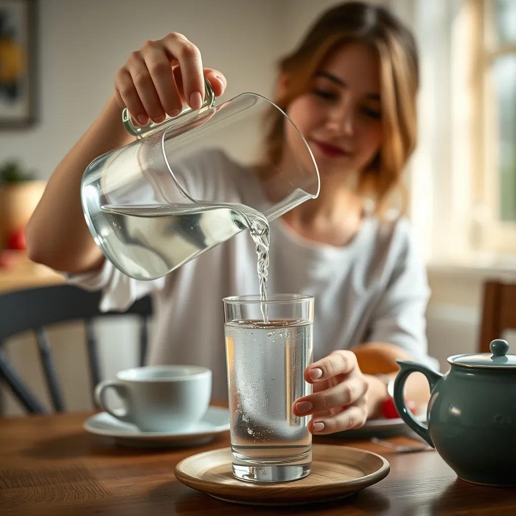 Boire un verre d'eau dès le petit-déjeuner aide à relancer l'hydratation après la nuit