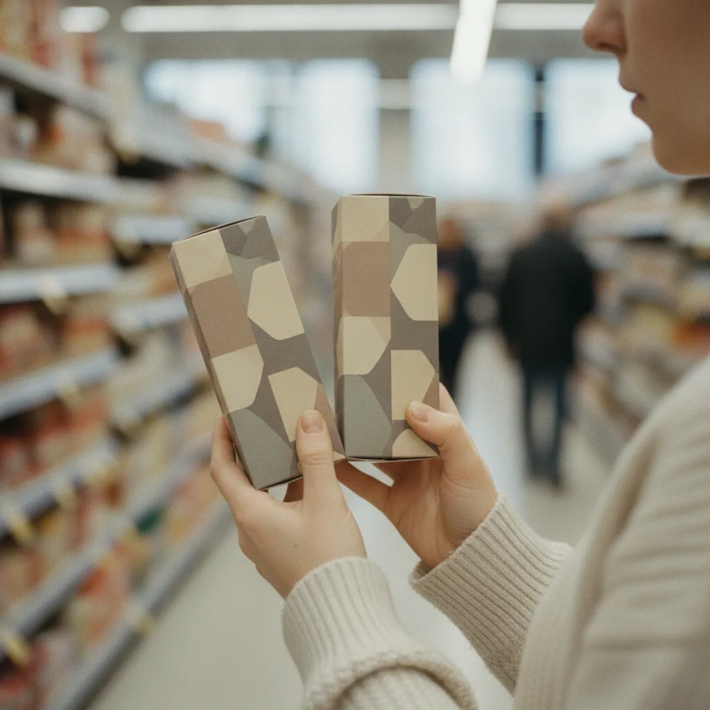 Comparaison de deux produits alimentaires similaires en rayon