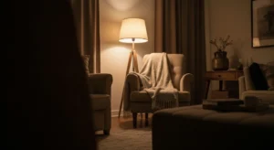 Intérieur épuré et rangé après avoir désencombré sa maison