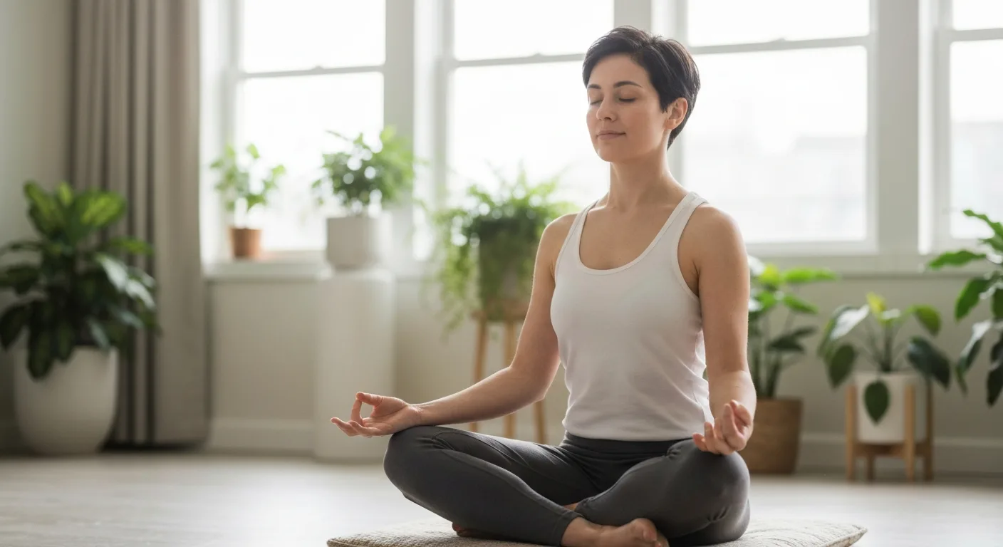 Personne pratiquant un exercice de respiration apaisant pour gérer le stress