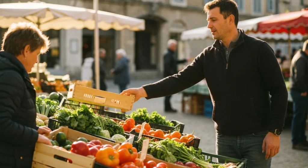 La vente directe du producteur au consommateur sur un marché de plein vent est la forme la plus courante de circuit court