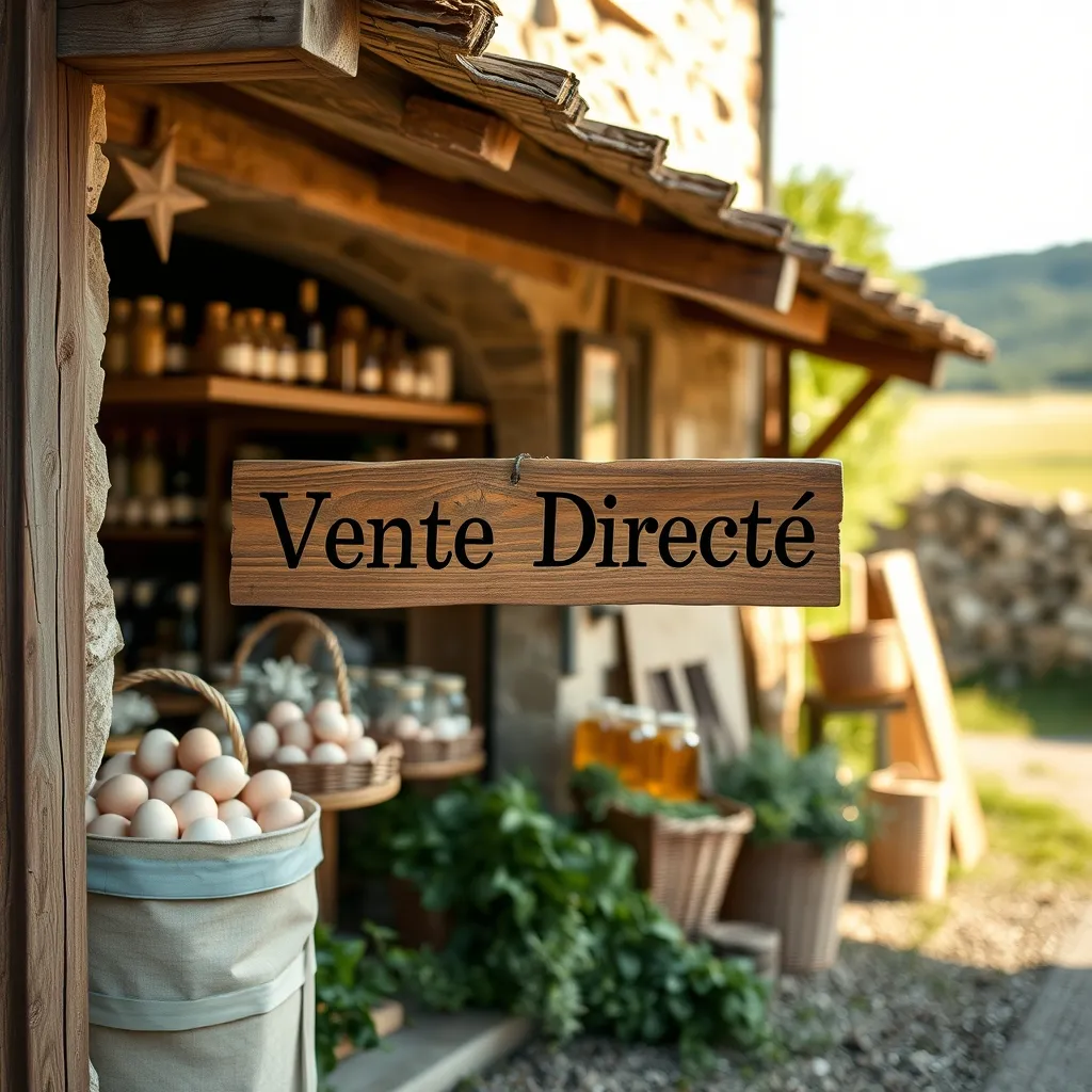 Un magasin de ferme proposant œufs, miel et aromates en vente directe sans aucun intermédiaire