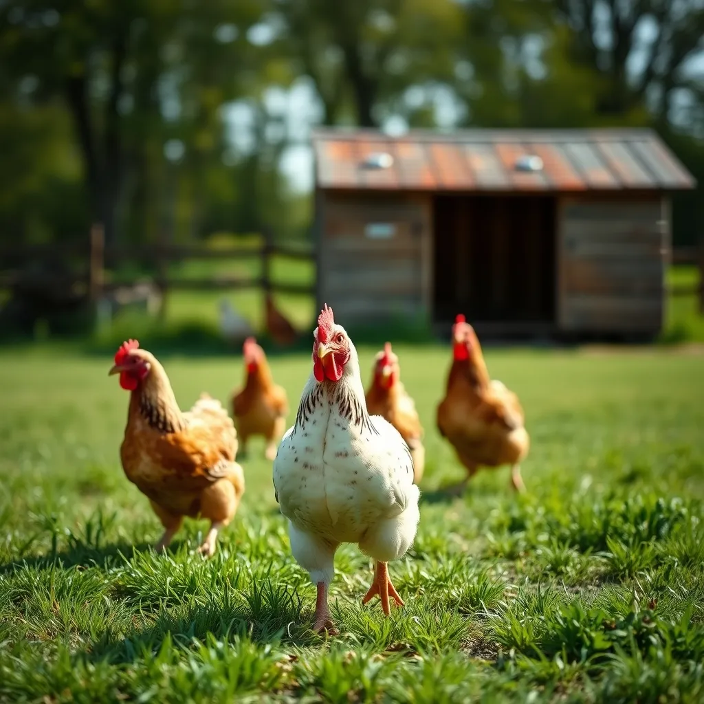 Les poules élevées en plein air (code 1) disposent d'un parcours extérieur d'au moins 4 m² par poule