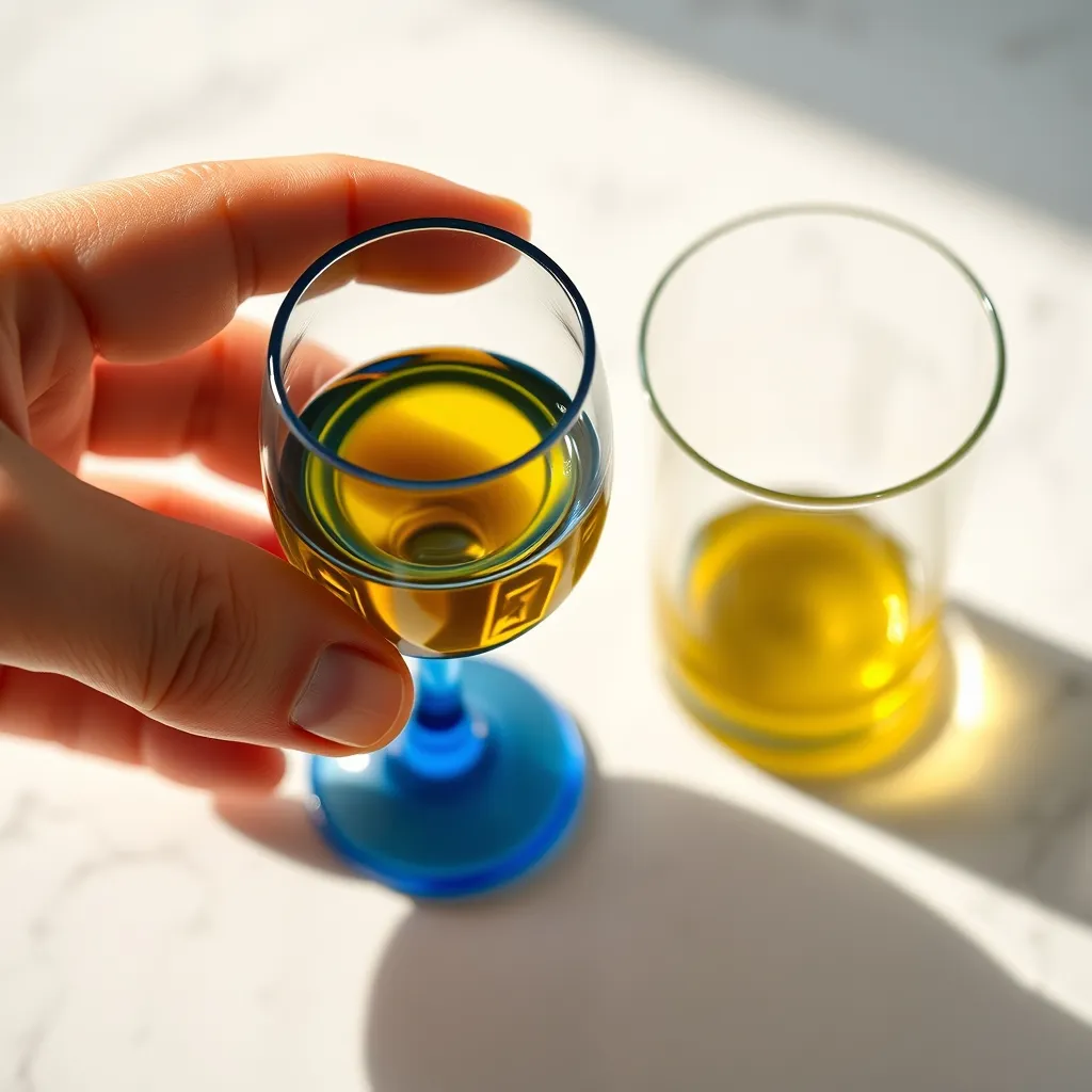 Les dégustateurs professionnels utilisent des verres bleus pour ne pas être influencés par la couleur de l'huile