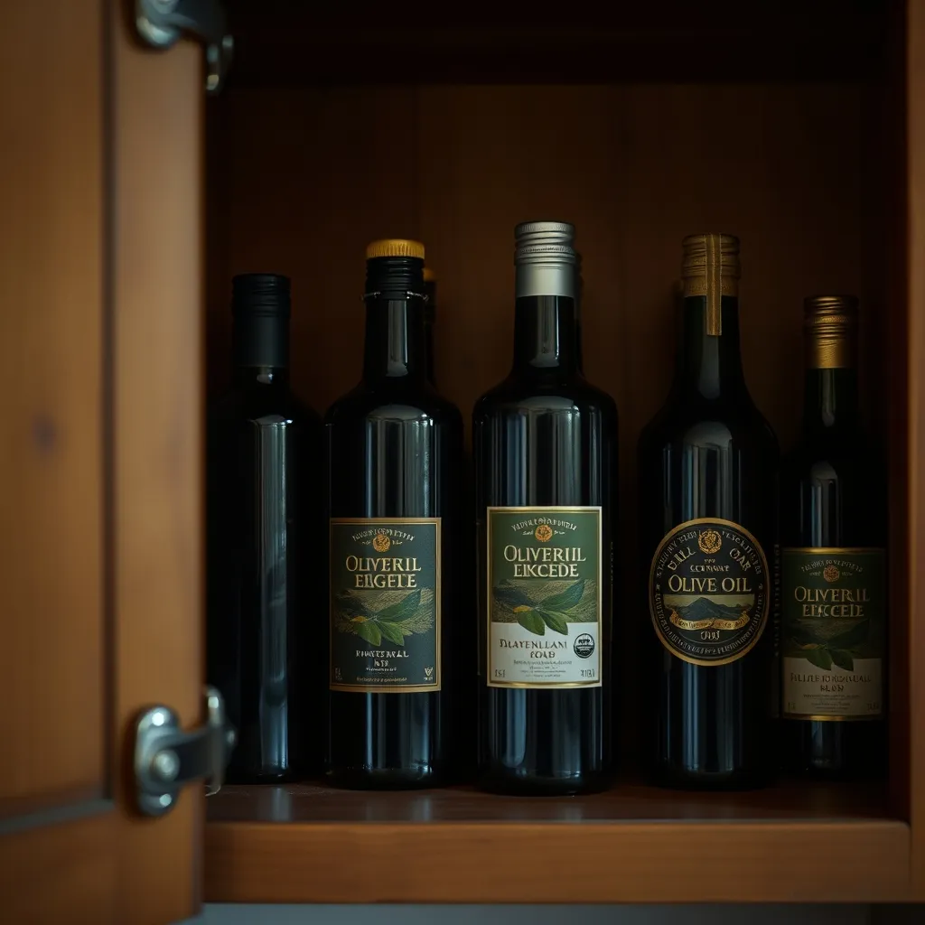 Conserver l'huile d'olive dans un placard fermé, à l'abri de la lumière et de la chaleur, préserve ses polyphénols