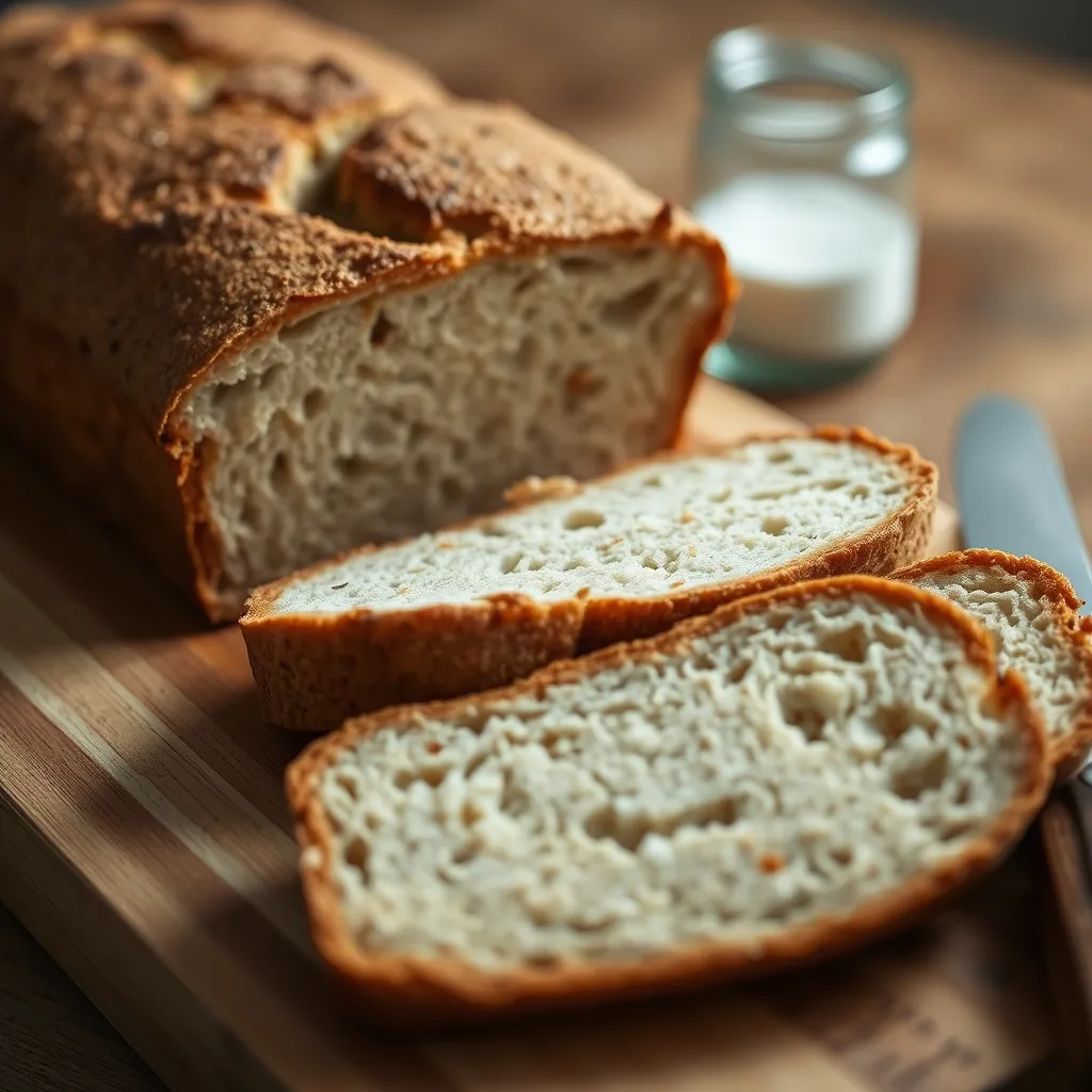 Pain sans gluten réalisé avec de la poudre de psyllium blond pour remplacer le rôle liant du gluten