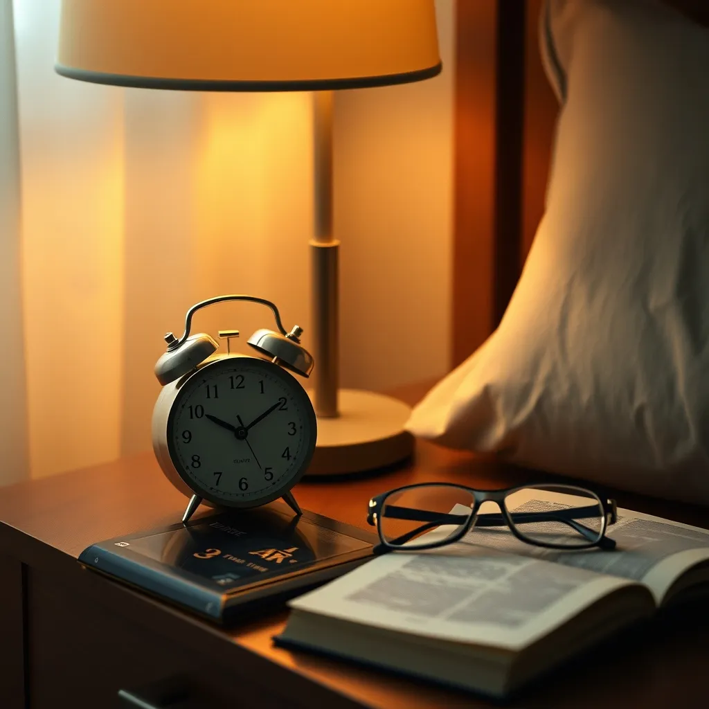 Une table de nuit sans téléphone : un réveil classique et un livre suffisent pour mieux dormir